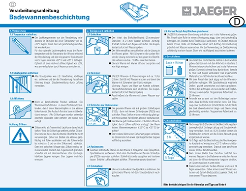 Verarbeitung Badewannenlack 